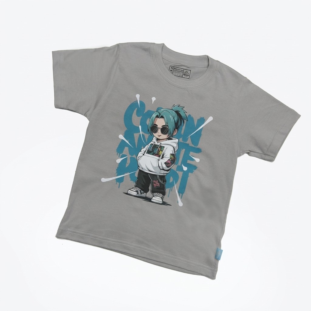 Kaos Anak Anime - warna Abu-abu