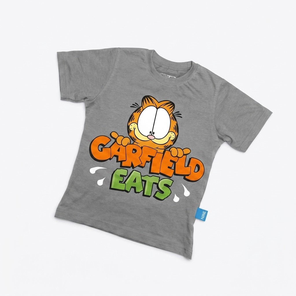Kaos Garfield - warna Abu-abu