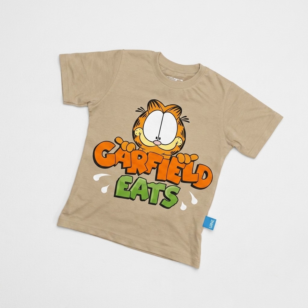 Kaos Garfield - warna Krem