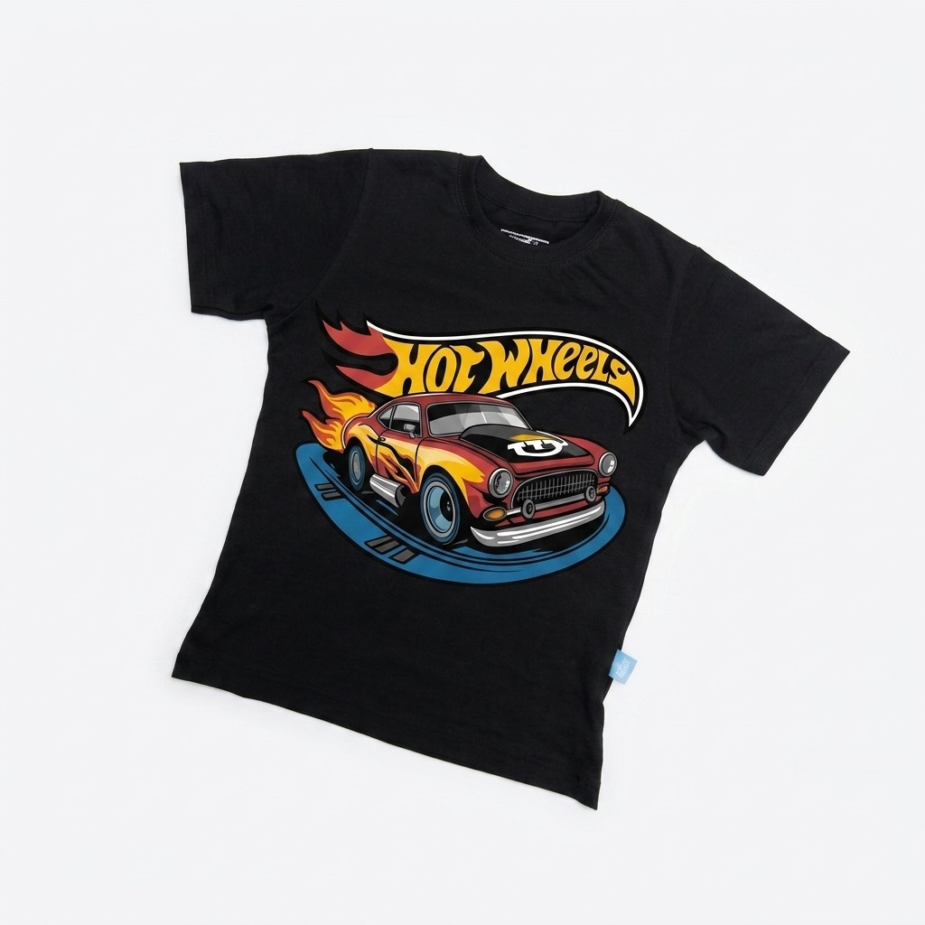 Kaos Hot Wheels - warna Hitam
