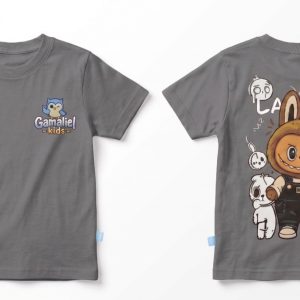 Kaos Labubu - warna Abu-abu
