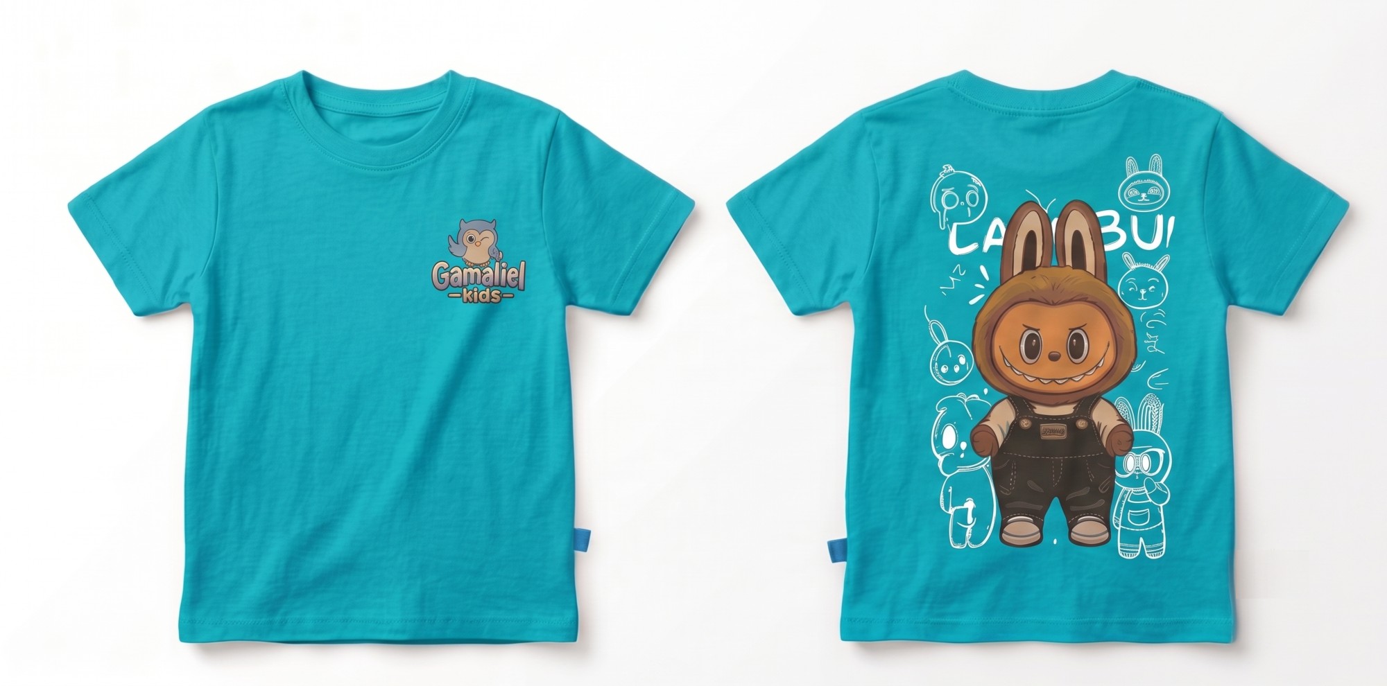 Kaos Labubu - warna Tosca