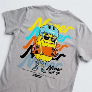 Kaos Monster Skateboard - warna Abu-abu