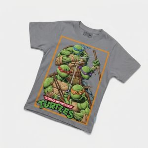 Kaos Ninja Turtles - warna Abu-abu